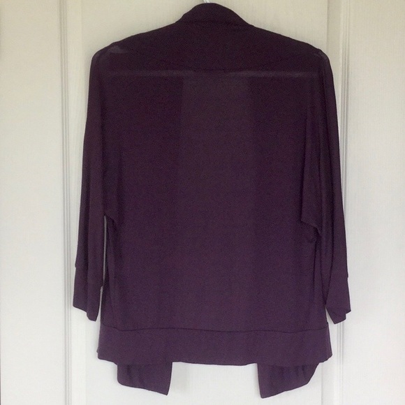tea n rose - Open Front Cardigan - Purple - Picture 2 of 4